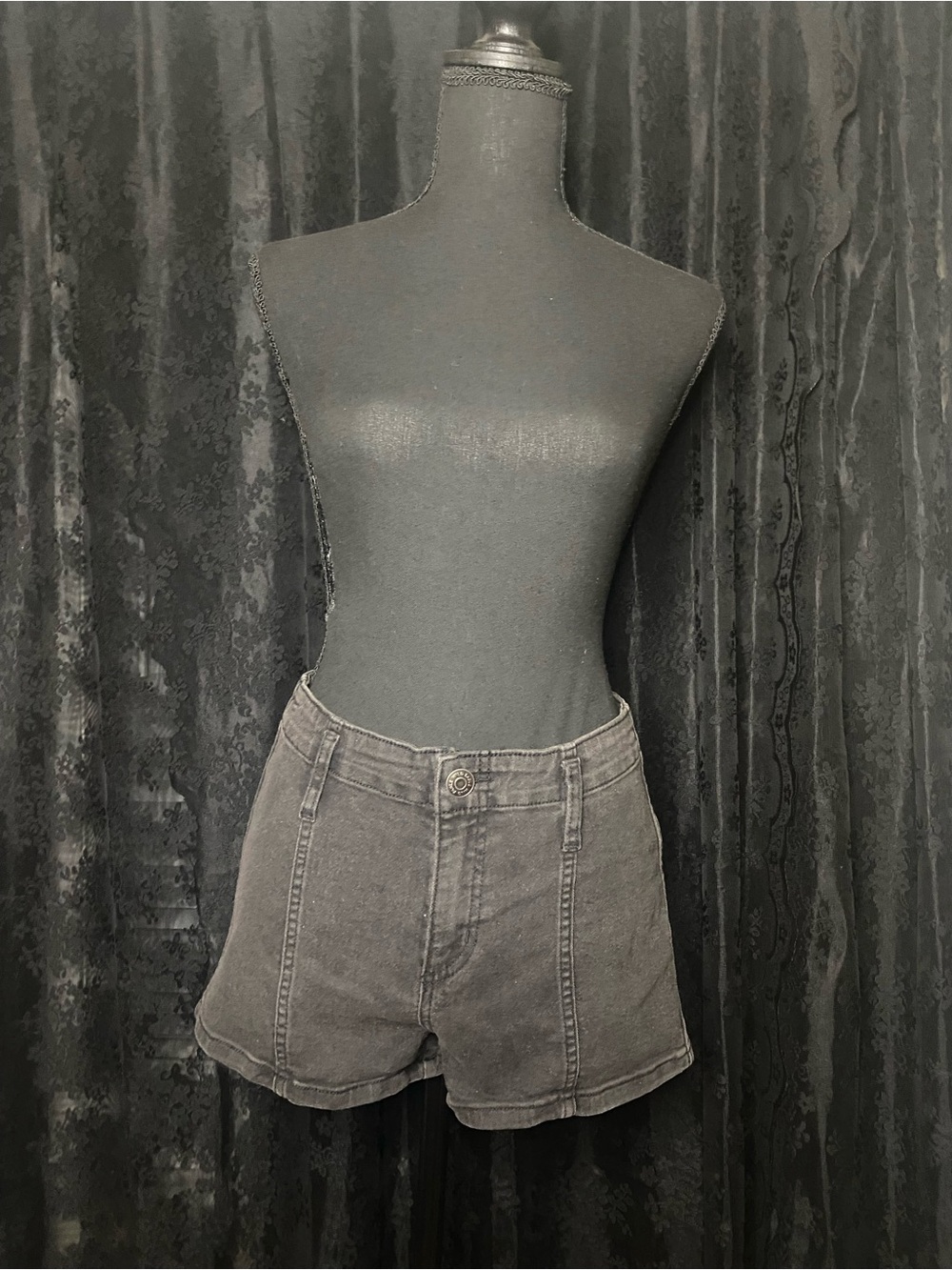 Y2K Gothic Black Jean Shorts